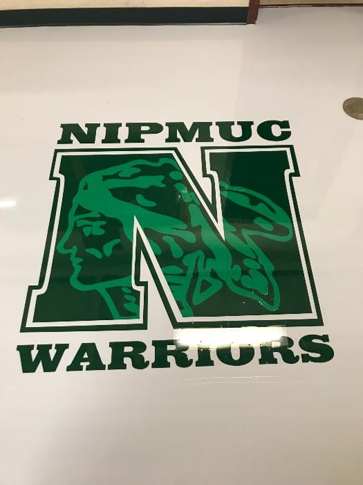 Nipmuc High School epoxy logo in Upton, MA.