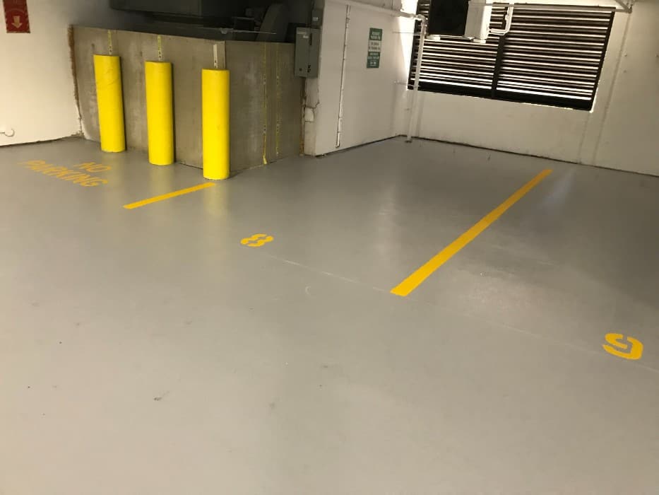 Parking Garage epoxy floor in Brookline, MA.