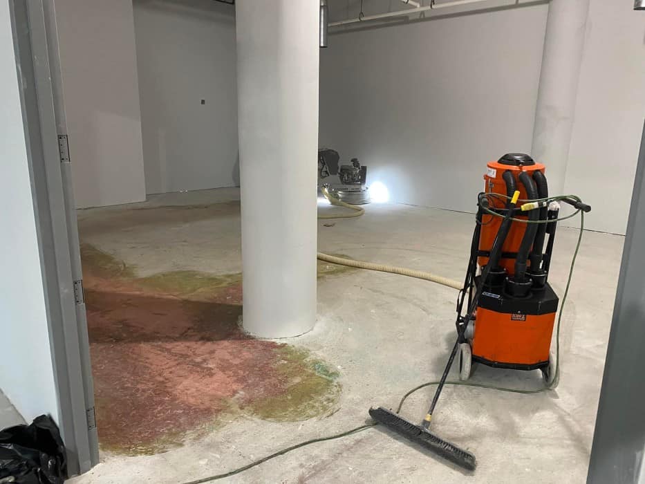 Schraffts floor removal for concrete prep in Charlestown, MA.
