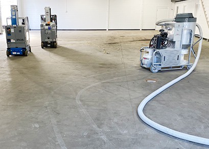 concrete grinding machines in a commercial space